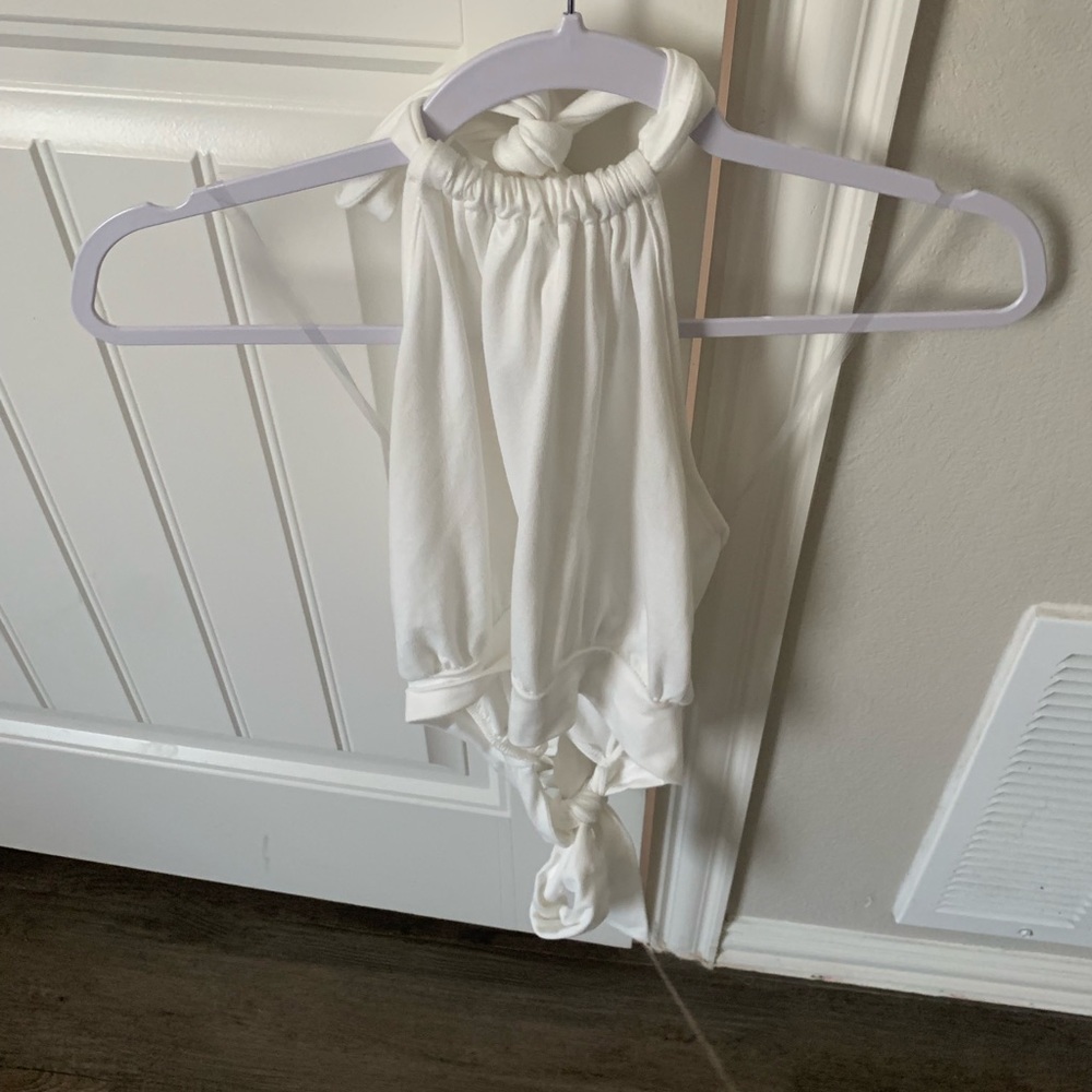 White backless top